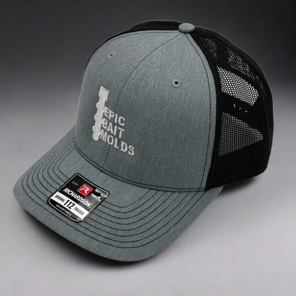Epic Bait Molds Logo Trucker Hat - Heather Gray/Black