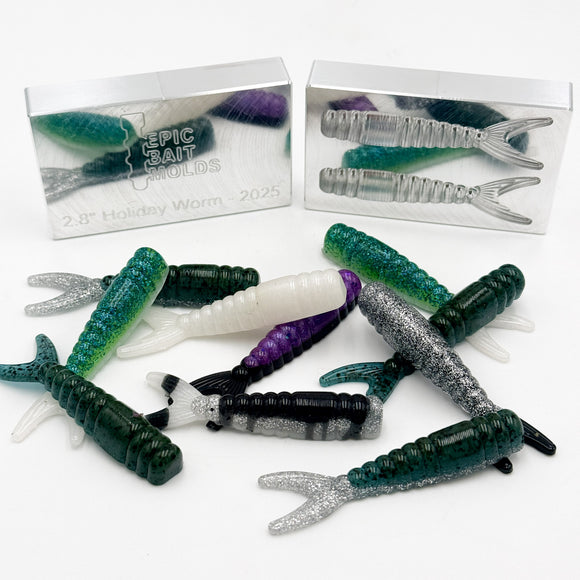 2.8 Inch Holiday Worm 2025 Open Pour Mold