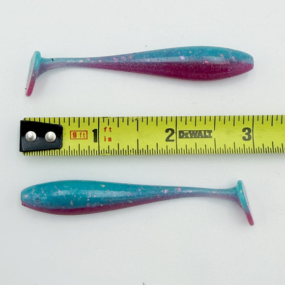 3 Inch Slick Swim Paddle Tail Swimbait Hand Injection Mold soft plastic bait mold by Epic Bait Molds