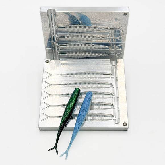 5.2 Inch Tactical Shad Hand Injection Mold soft plastic bait mold by Epic Bait Molds