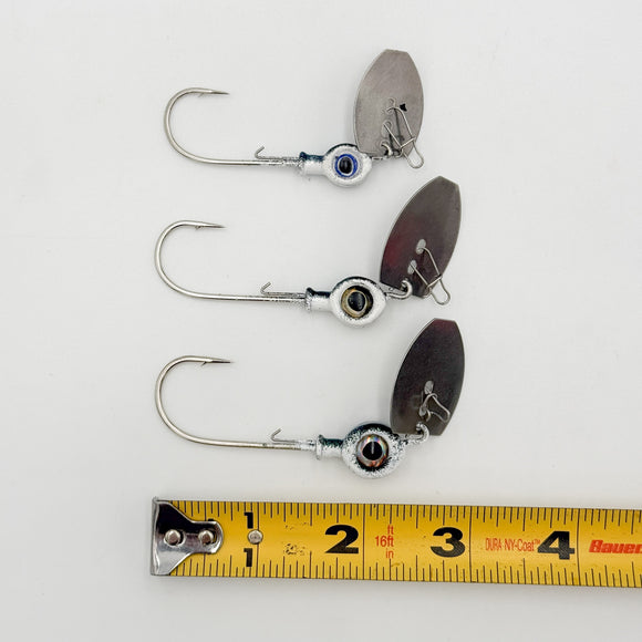 epic fishing lure Long Blade Spinnerbaits 1/2 oz / Ghost White OB / GW/GW Designed by EPIC pro Wesley Strader Epic Bait Molds