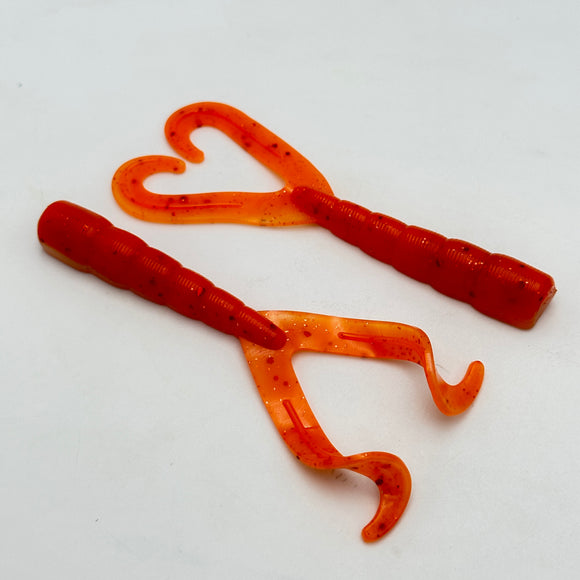 5" Twin Tail Scampi Hand Injection Mold soft plastic bait mold by Epic Bait Molds