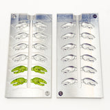 both halves of the 3.4 inch glory craw claw mold