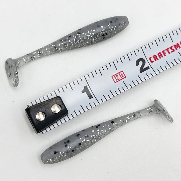 2 Inch Slick Swim Paddle Tail Swimbait Hand Injection Mold soft plastic bait mold by Epic Bait Molds