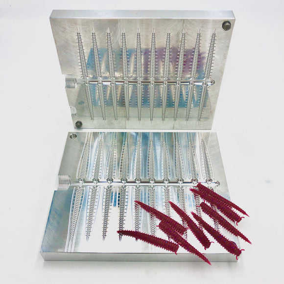 2 Inch Sandworm Hand Injection Mold soft plastic bait mold by Epic Bait Molds