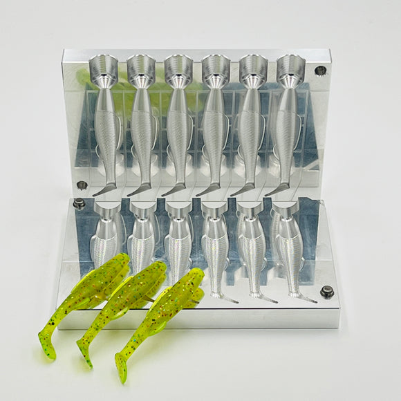 3 Inch Inshore Paddle Tail Swimbait Hand Injection Mold soft plastic bait mold by Epic Bait Molds