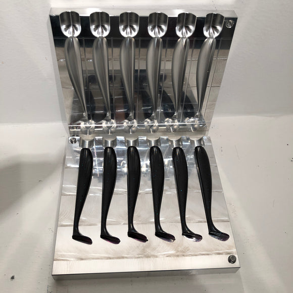 4 Inch Chunk Paddle Tail Swimbait - 6 Cavity Top Shoot soft plastic bait mold by Epic Bait Molds