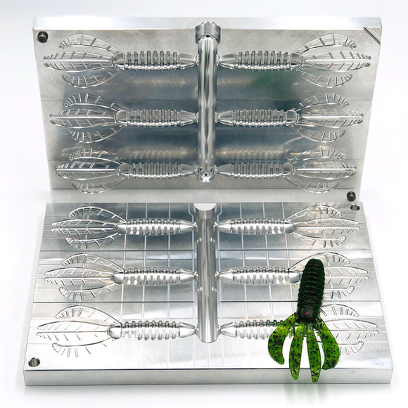 4 Inch Flappin Drax Hand Injection Mold soft plastic bait mold by Epic Bait Molds