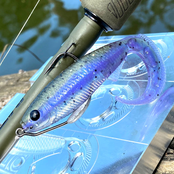 5.4 Inch Epic WhipWad Hand Injection Mold soft plastic bait mold by Epic Bait Molds