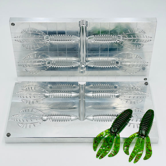 5 Inch Flappin Drax Hand Injection Mold soft plastic bait mold by Epic Bait Molds