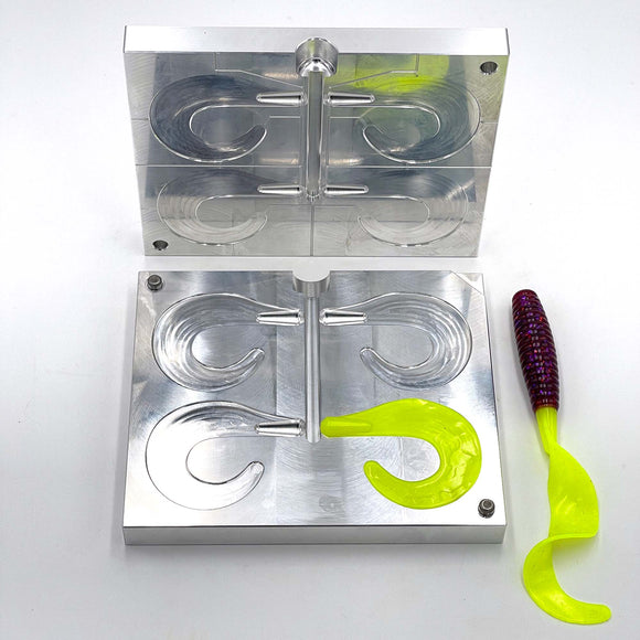 Tail Mold - 7 Inch Curly Tail Grub soft plastic bait mold by Epic Bait Molds